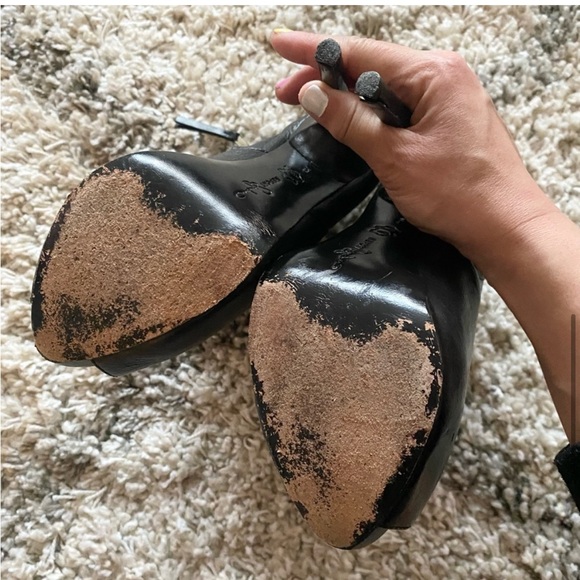 Report Signature Mott peep toe heeled booties, black, size 6 - Picture 9 of 16